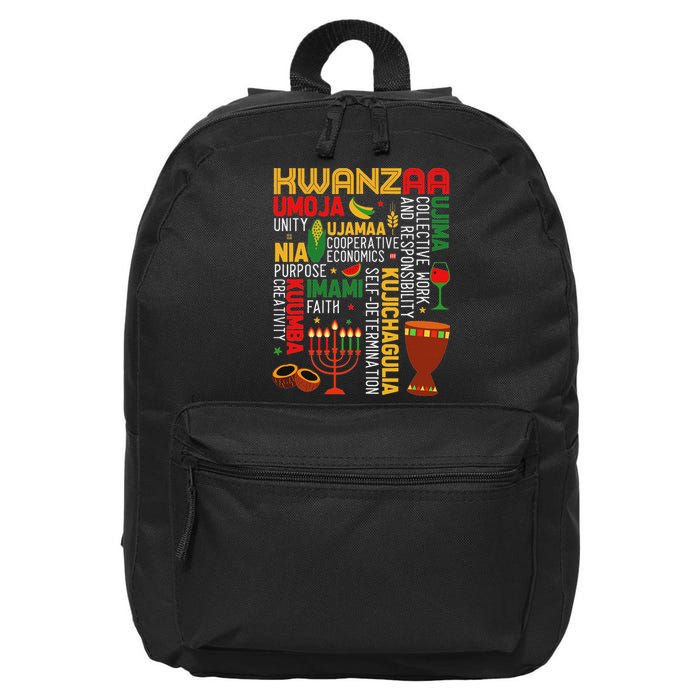 Seven Principles Of Kwanzaa Proud African American Holiday 16 in Basic Backpack