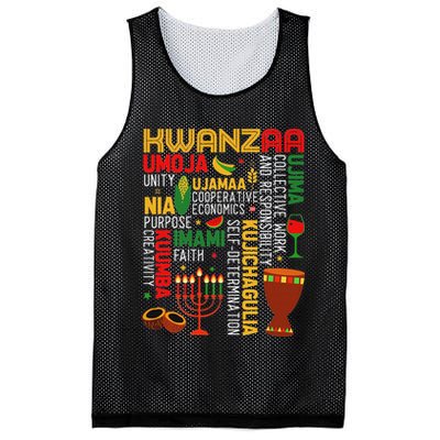 Seven Principles Of Kwanzaa Proud African American Holiday Mesh Reversible Basketball Jersey Tank