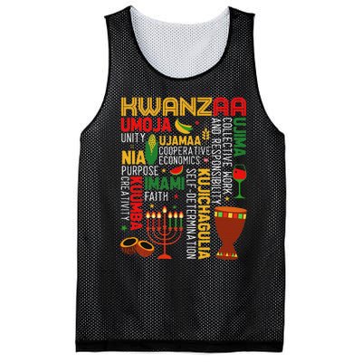 Seven Principles Of Kwanzaa Proud African American Holiday Mesh Reversible Basketball Jersey Tank