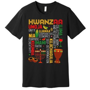 Seven Principles Of Kwanzaa Proud African American Holiday Premium T-Shirt