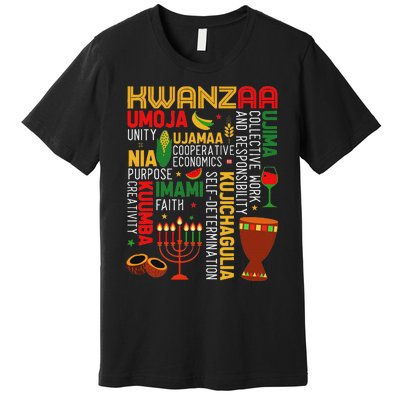 Seven Principles Of Kwanzaa Proud African American Holiday Premium T-Shirt