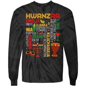 Seven Principles Of Kwanzaa Proud African American Holiday Tie-Dye Long Sleeve Shirt