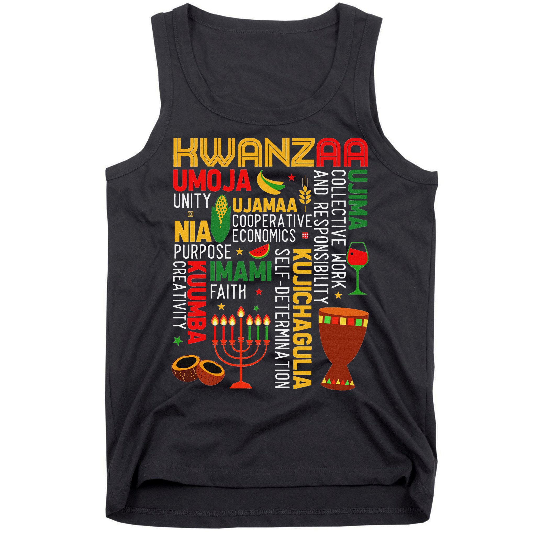 Seven Principles Of Kwanzaa Proud African American Holiday Tank Top