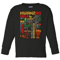 Seven Principles Of Kwanzaa Proud African American Holiday Toddler Long Sleeve Shirt