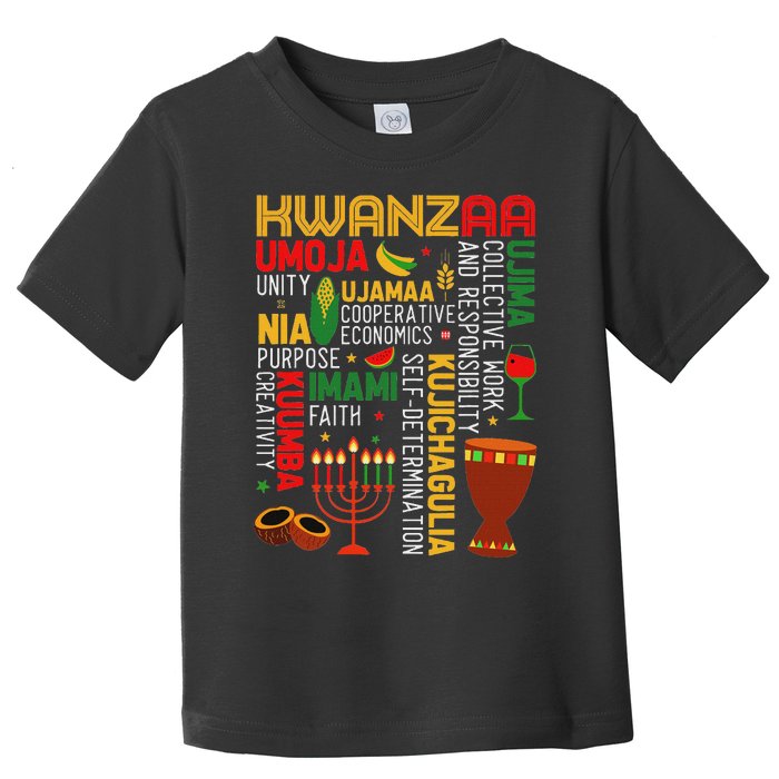 Seven Principles Of Kwanzaa Proud African American Holiday Toddler T-Shirt