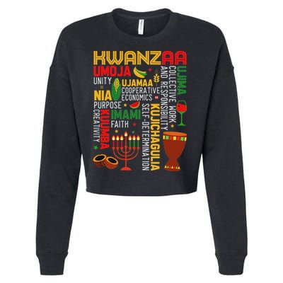 Seven Principles Of Kwanzaa Proud African American Holiday Cropped Pullover Crew