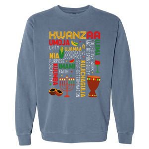 Seven Principles Of Kwanzaa Proud African American Holiday Garment-Dyed Sweatshirt