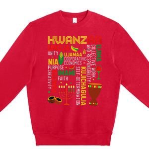 Seven Principles Of Kwanzaa Proud African American Holiday Premium Crewneck Sweatshirt