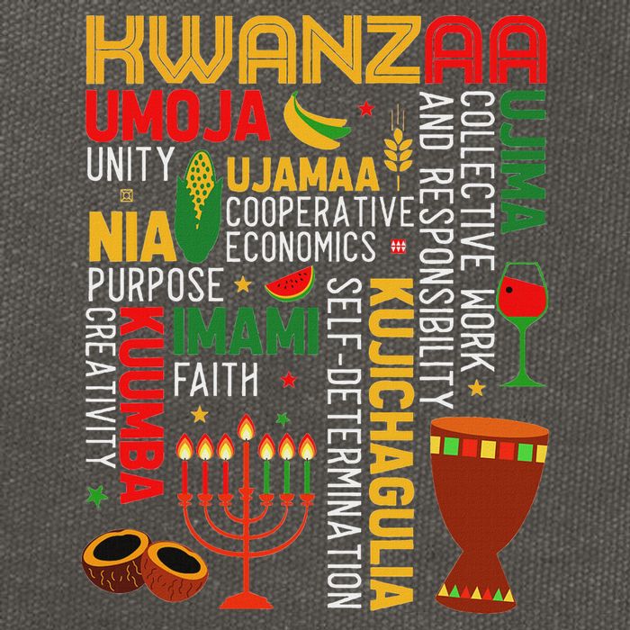 Seven Principles Of Kwanzaa Proud African American Holiday Cotton Canvas Backpack