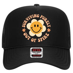 Surviving Purely Out Of Spite A Humorous Funny Joke High Crown Mesh Back Trucker Hat