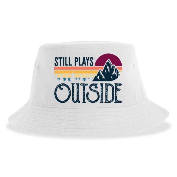 Still Plays Outside Funny Vintage Camping And Hiking Sustainable Bucket Hat