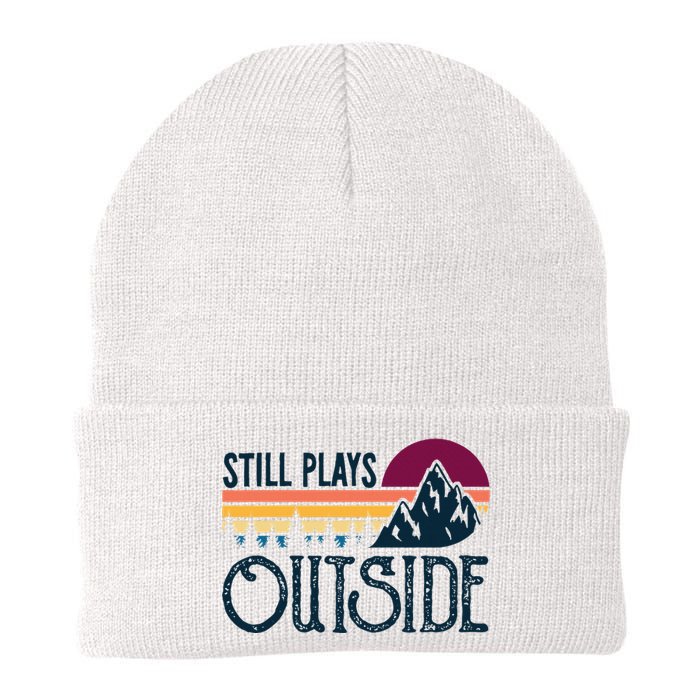 Still Plays Outside Funny Vintage Camping And Hiking Knit Cap Winter Beanie