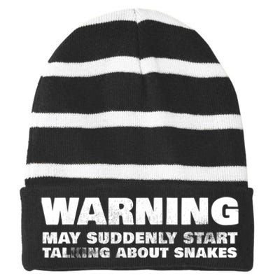 Snake Pet Owner Apparel Reptile Snakes Gift Petting Zoo Kids Striped Beanie with Solid Band