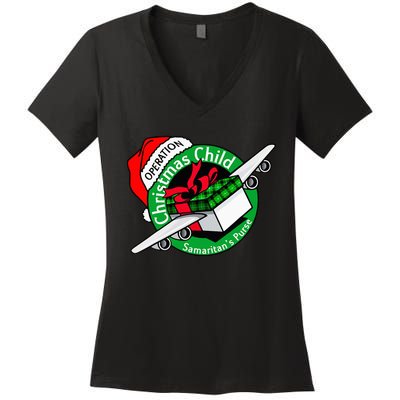 SamaritanS Purse Operation Christmas Child Funny Xmas Women's V-Neck T-Shirt