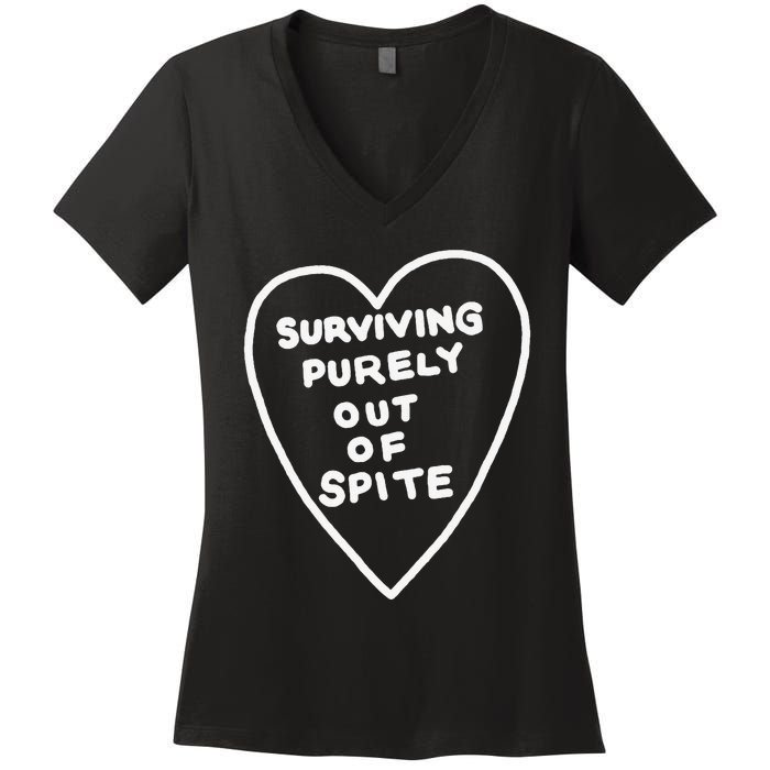 Surviving Purely Out Of Spite Appeal For Life Women's V-Neck T-Shirt