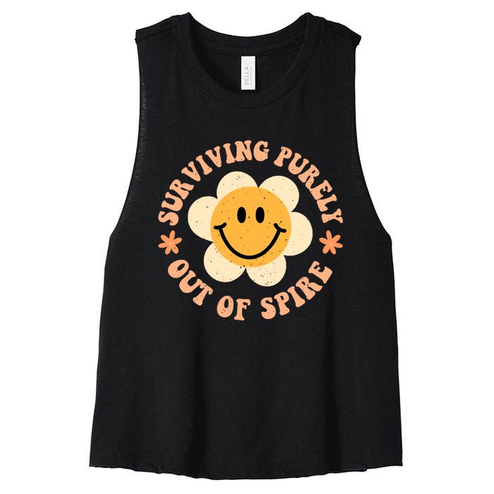 Surviving Purely Out Of Spite A Humorous Funny Joke Women's Racerback Cropped Tank