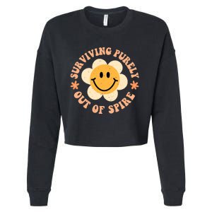 Surviving Purely Out Of Spite A Humorous Funny Joke Cropped Pullover Crew