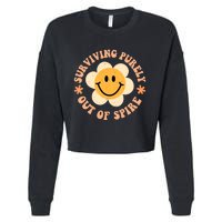 Surviving Purely Out Of Spite A Humorous Funny Joke Cropped Pullover Crew