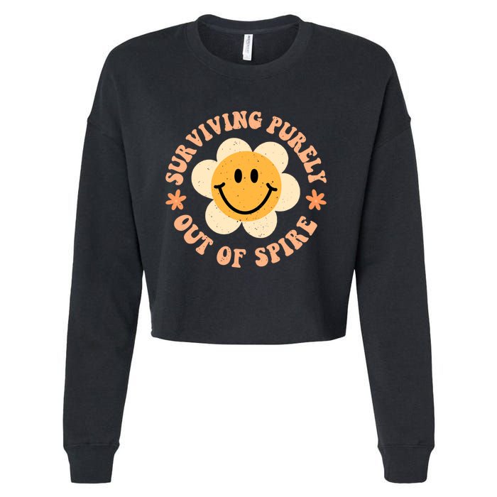 Surviving Purely Out Of Spite A Humorous Funny Joke Cropped Pullover Crew