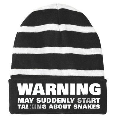 Snake Pet Owner Apparel Reptile Snakes Gift Petting Zoo Striped Beanie with Solid Band