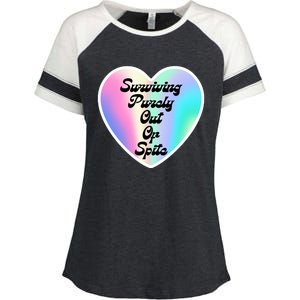 Surviving Purely Out Of Spite Makes A Great Gift! Enza Ladies Jersey Colorblock Tee