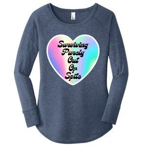 Surviving Purely Out Of Spite Makes A Great Gift! Women's Perfect Tri Tunic Long Sleeve Shirt