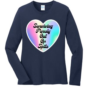 Surviving Purely Out Of Spite Makes A Great Gift! Ladies Long Sleeve Shirt