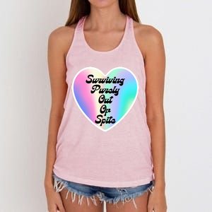 Surviving Purely Out Of Spite Makes A Great Gift! Women's Knotted Racerback Tank