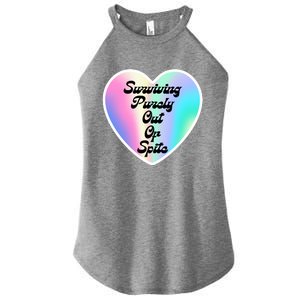 Surviving Purely Out Of Spite Makes A Great Gift! Women's Perfect Tri Rocker Tank