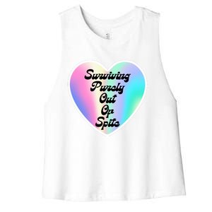 Surviving Purely Out Of Spite Makes A Great Gift! Women's Racerback Cropped Tank