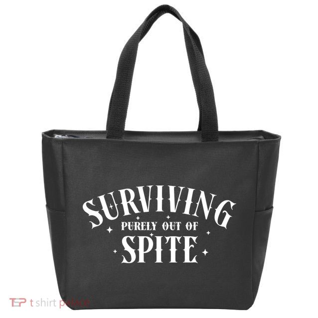 Surviving Purely Out Of Spite Zip Tote Bag