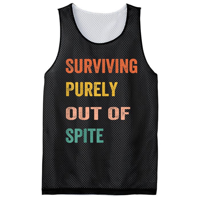 Surviving Purely Out Of Spite Appeal For Life Mesh Reversible Basketball Jersey Tank