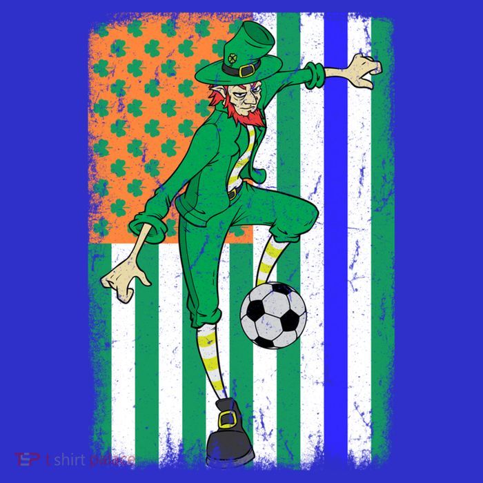 Soccer Police Officer Cop Irish Usa Flag St Patrick's Day Gift T-Shirt