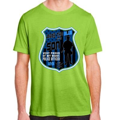 Support Police Officers Cop I Back The Blue For My Son Meaningful Gift Adult ChromaSoft Performance T-Shirt