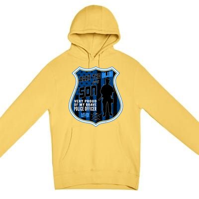 Support Police Officers Cop I Back The Blue For My Son Meaningful Gift Premium Pullover Hoodie