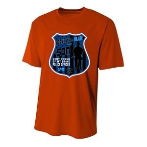 Support Police Officers Cop I Back The Blue For My Son Meaningful Gift Youth Performance Sprint T-Shirt