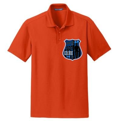 Support Police Officers Cop I Back The Blue For My Son Meaningful Gift Dry Zone Grid Polo