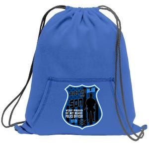 Support Police Officers Cop I Back The Blue For My Son Meaningful Gift Sweatshirt Cinch Pack Bag