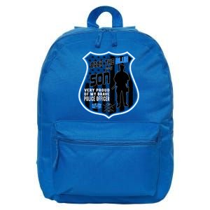 Support Police Officers Cop I Back The Blue For My Son Meaningful Gift 16 in Basic Backpack