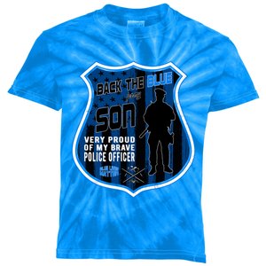 Support Police Officers Cop I Back The Blue For My Son Meaningful Gift Kids Tie-Dye T-Shirt