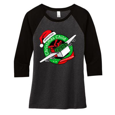 SamaritanS Purse Operation Christmas Child Funny Xmas Gifts Women's Tri-Blend 3/4-Sleeve Raglan Shirt