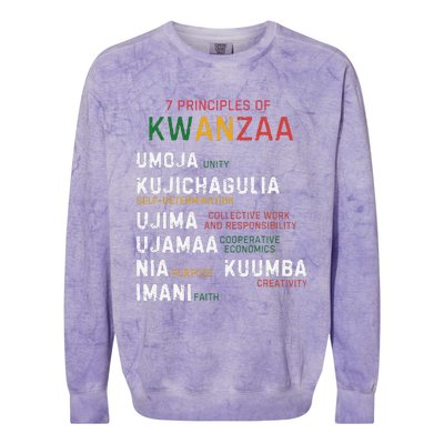 Seven Principles Of Kwanzaa Happy Kwanzaa Colorblast Crewneck Sweatshirt