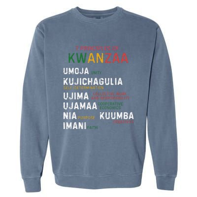 Seven Principles Of Kwanzaa Happy Kwanzaa Garment-Dyed Sweatshirt