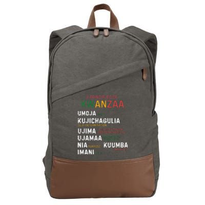 Seven Principles Of Kwanzaa Happy Kwanzaa Cotton Canvas Backpack