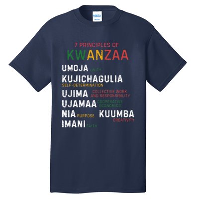 Seven Principles Of Kwanzaa Happy Kwanzaa Tall T-Shirt