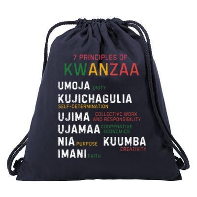 Seven Principles Of Kwanzaa Happy Kwanzaa Drawstring Bag