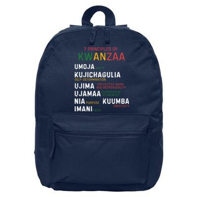 Seven Principles Of Kwanzaa Happy Kwanzaa 16 in Basic Backpack