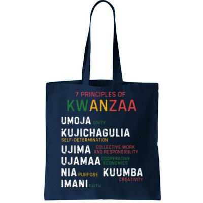 Seven Principles Of Kwanzaa Happy Kwanzaa Tote Bag