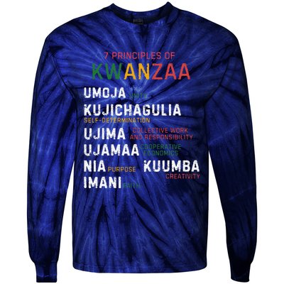 Seven Principles Of Kwanzaa Happy Kwanzaa Tie-Dye Long Sleeve Shirt