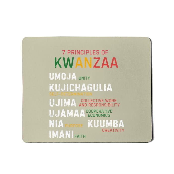 Seven Principles Of Kwanzaa Happy Kwanzaa Mousepad